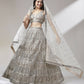 House of Panchhi Beige - Net Mirror & Sequins Embroiderey Lehenga choli | Swadesiicart