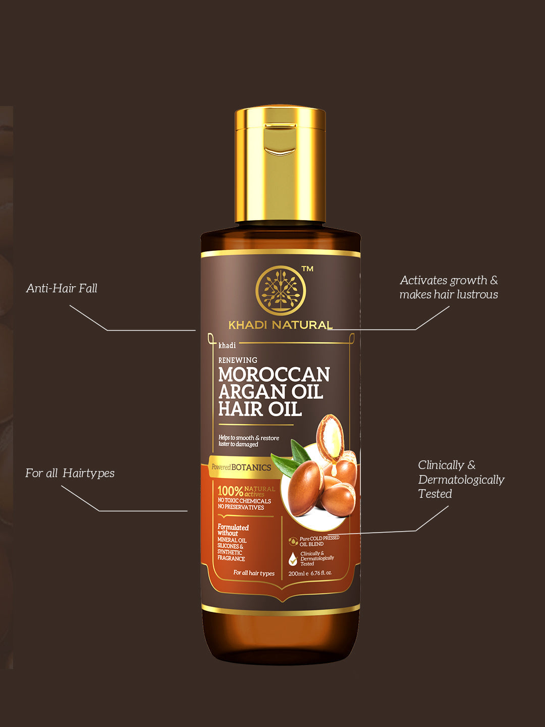 Khadi Natural Moroccan Argan Hair oil - 200ml