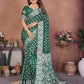 Anaita Green Handmade Bandhej Viscose Silk Saree With Blouse