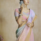 Anaita Peach Fancy Fabric With Digital Print Saree With Blouse