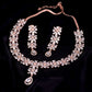 Saraf RS Jewellery Rose Gold-Polished American Diamond Studded Handcrafted Jewellery Set