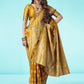 Kalini Yellow & Gold-Toned Woven Design Zari Banarasi Saree | Swadesiicart