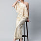 Ahalyaa Women Off White Crepe Floral Printed Top with Palazzos | Swadesiicart