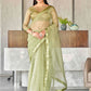 Tikhi Imli Sequinned Organza Saree | Swadesiicart