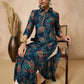 Anouk Floral Printed Mirror Work Straight Kurta - Swadesiicart