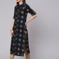 Aks Bandhani Printed Mandarin Collar Straight Kurta