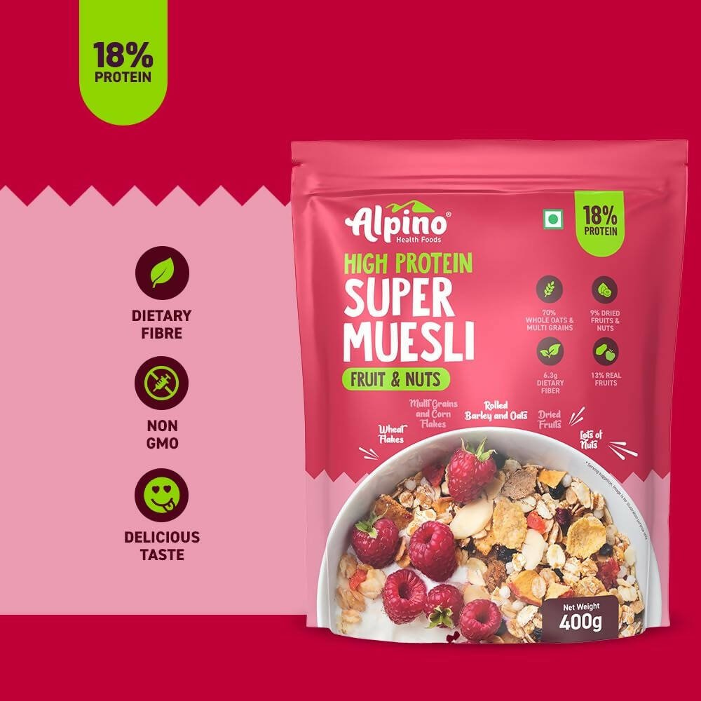 Alpino High Protein Super Muesli Fruit & Nuts - Swadesiicart