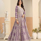 Anaita Purple Heavy Embroidered Faux Georgette Anarkali Suit With Salwar