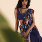 trueBrowns Purple Muslin Ikat Ready to Wear Saree | Swadesiicart