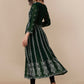HERE&NOW Ethnic Motifs Embroidered Chikankari Georgette Anarkali Kurta | Swadesiicart