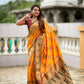 PR Fashion Mustard Orange Soft Banarasi Silk With Zari Weaving Meenakari Design Saree | Swadesiicart