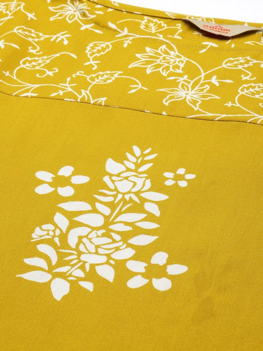 Anouk Floral Printed Round-Neck Regular Kurta - Swadesiicart