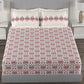 MYTRIDENT White Red Ethnic Motifs 144 TC Cotton Queen Bedsheet With 2 Pillow Covers - Swadesiicart