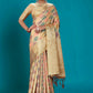 Beige Soft Organza Woven Design Saree with Unstitched Blouse Piece - Zaara