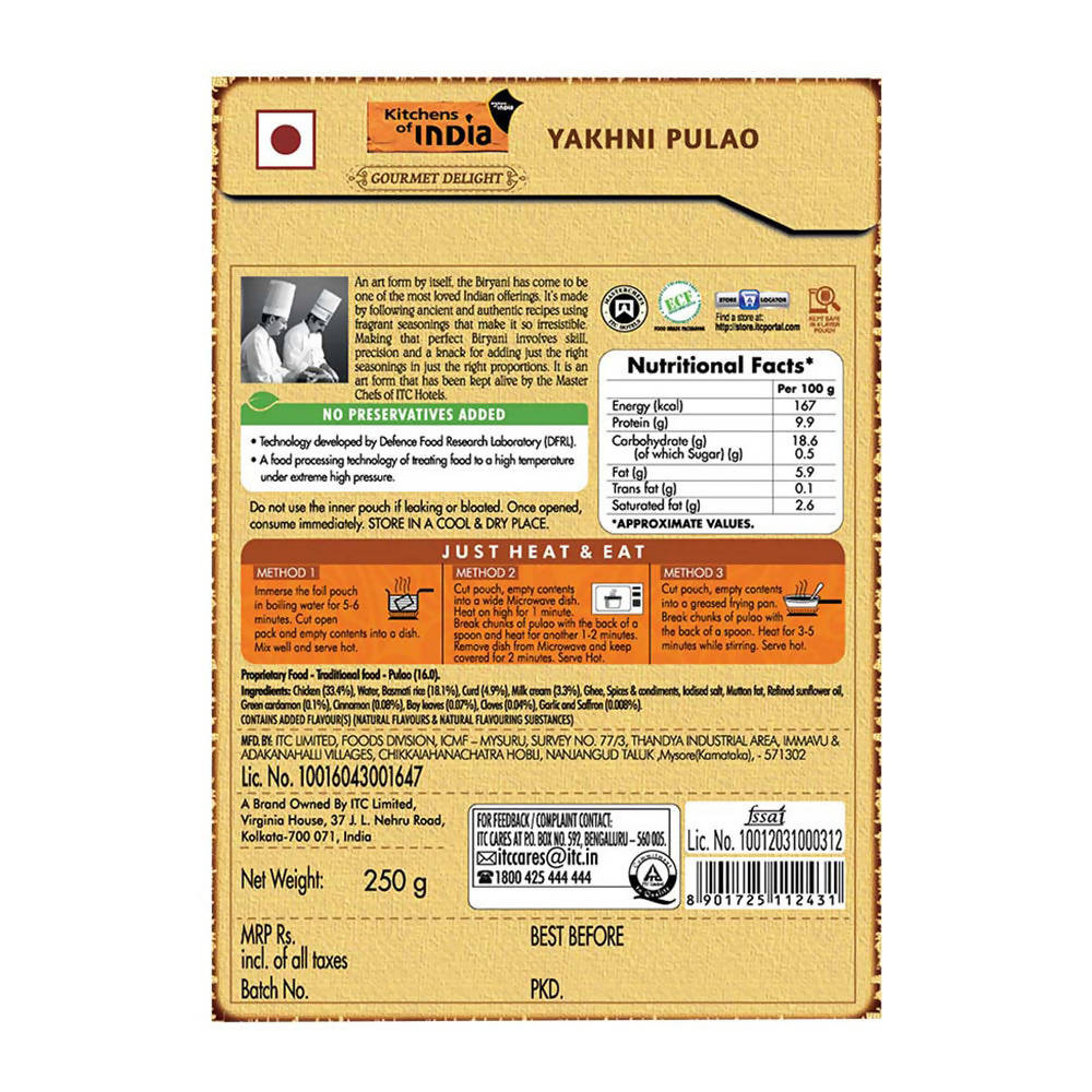 Kitchens of India Yakhni Pulao - Swadesiicart