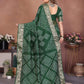 Anaita Green Handmade Bandhej Viscose Silk Saree With Blouse