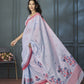 Anaita Lavender Designer Weaving Handloom Linen Saree With Blouse
