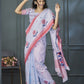 Anaita Lavender Designer Weaving Handloom Linen Saree With Blouse