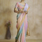 Anaita Peach Fancy Fabric With Digital Print Saree With Blouse