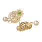 Saraf RS Jewellery Gold-Polished Polki Studded With Beads Handcrafted Jewellery Set - Swadesiicart