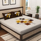 Story@home Cream-Coloured & Brown Abstract 300 TC Cotton 1 King Bedsheet with 2 Pillow Covers - Swadesiicart