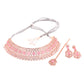 Saraf RS Jewellery Rose Gold-Polished & Pink AD Studded Handcrafted Jewellery Set - Swadesiicart