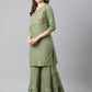 Kalini Women Green Yoke Design Gotta Patti Kurta with Sharara | Swadesiicart