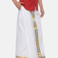 Sethukrishna Men White Solid Double Layer Readymade Pocket Dhoti | Swadesiicart