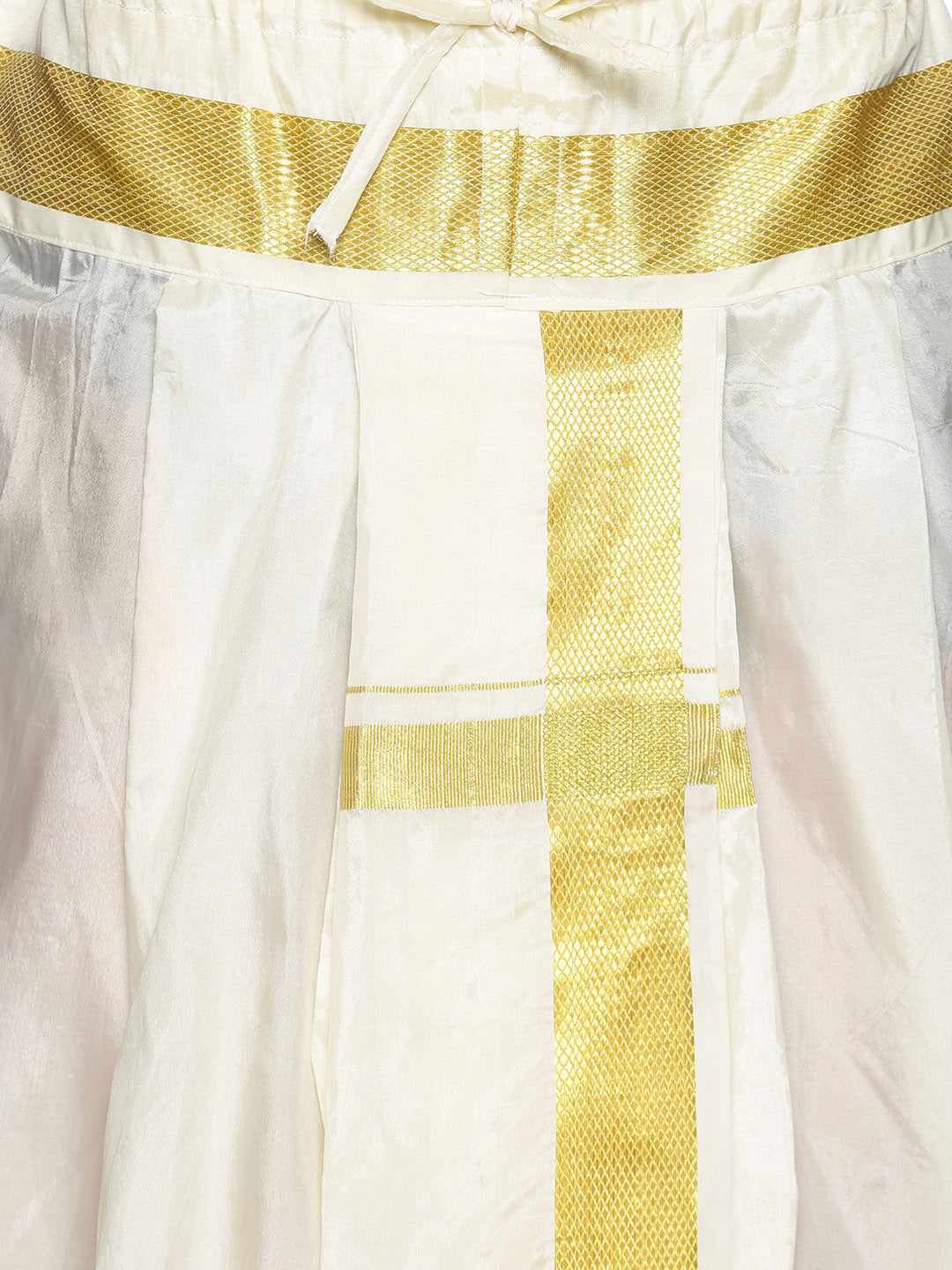 Sethukrishna Men Cream-Coloured Solid Readymade Dhoti Pants | Swadesiicart