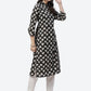 Biba Women Black and White Ethnic Motifs Print Straight Kurta - Swadesiicart