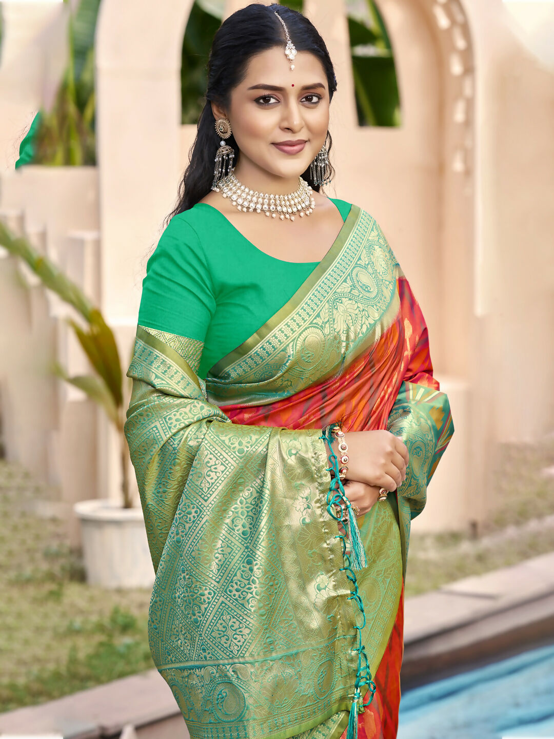 Shree Shyam Fashion Mustard Pochampally Silk Saree