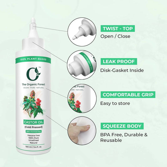The Organic Forest Castor Oil - Cold Pressed - Swadesiicart