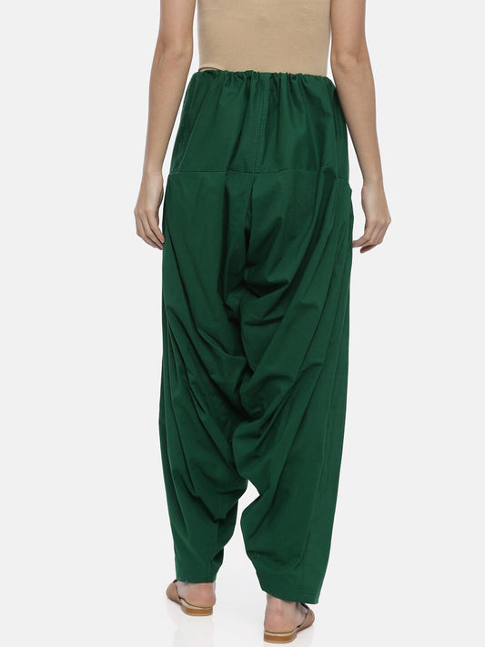 Souchii Women Green Pure Cotton Patiala - Swadesiicart