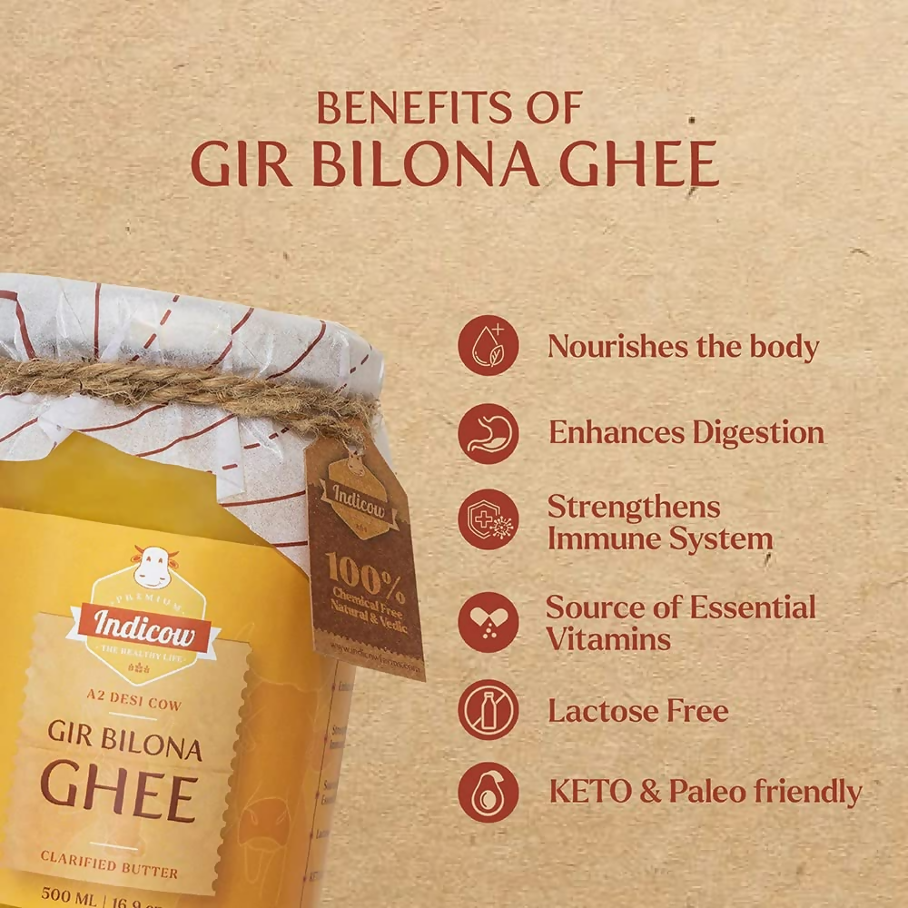 Indicow Foods Pure Authentic A2 Gir Cow Ghee | Swadesiicart