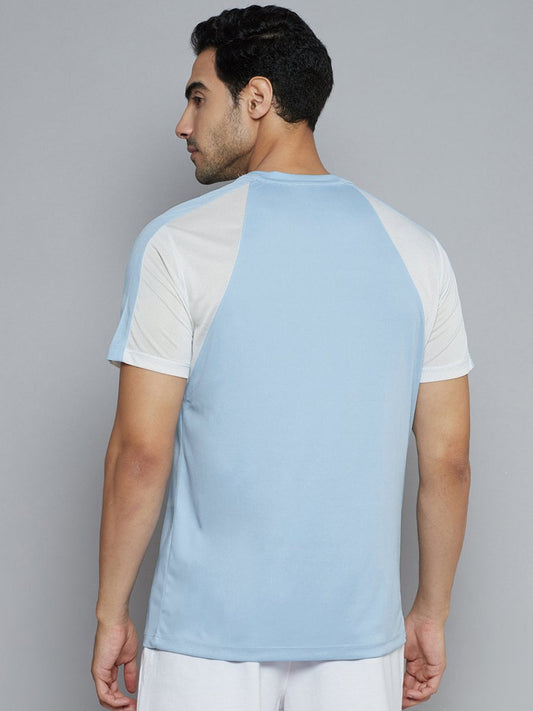 Alcis Men Blue Solid Slim Fit T-shirt | Swadesiicart