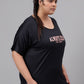 MKH Plus Size Typography Printed Relaxed Fit Dri FIT T-shirt - Swadesiicart