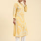 HOUSE OF KARI Ethnic Motifs Embroidered Chikankari Straight Kurta | Swadesiicart