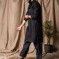 Black Rayon Thread Embroidery Work Kurta Set - Mahotsav