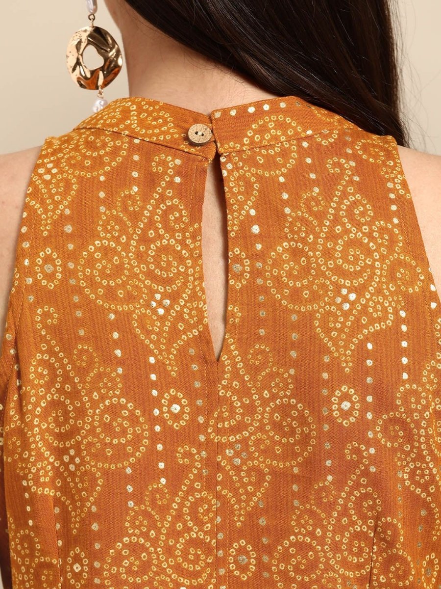 Anouk Women Yellow Bandhani Printed Kurta - Swadesiicart