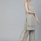Aks Floral Embroidered Thread Work Sleeveless Kurta With Palazzos