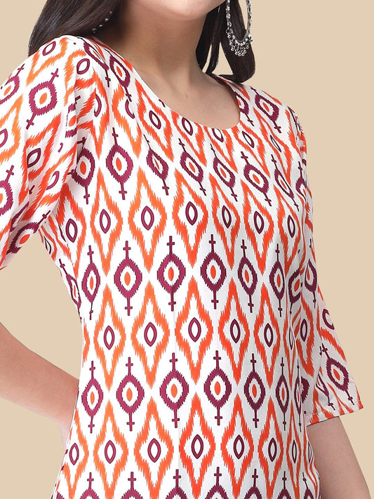 Kalini Geometric Printed Printed Regular Kurta with Trousers - Swadesiicart