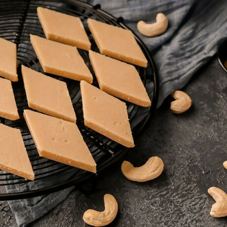 Vellanki Foods Kaju Burfi | Delicious Indian Sweets | Homemade Kaju Burfi Sweets - Swadesiicart