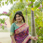Vishnu Weaves Women's Wine Banarasi Silk Saree with Blouse - Swadesiicart