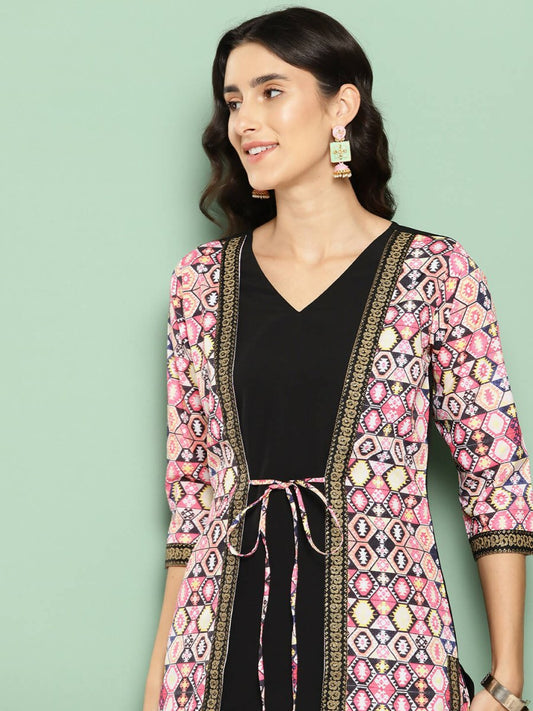 Ahalyaa Women's Traditional wear Kurta Set - Black | Swadesiicart