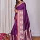 Joban Fashion Magenta Woven Banarasi Silk Sarees | Swadesiicart