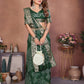 Anaita Green Handmade Bandhej Viscose Silk Saree With Blouse