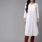 ADA Ethnic Motifs Embroidered Chikankari White Romance Kurta