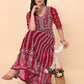 HERE&NOW Chikankari Embroidered Thread Work Georgette Anarkali Kurta | Swadesiicart