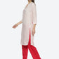 Biba Women Striped Woven Design Kurta - Swadesiicart