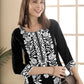 Anouk Floral Embroidered Round Neck Chikankari Straight Kurta | Swadesiicart